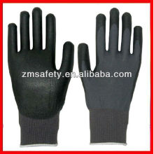 Good price Black string knitting gloves pu coating